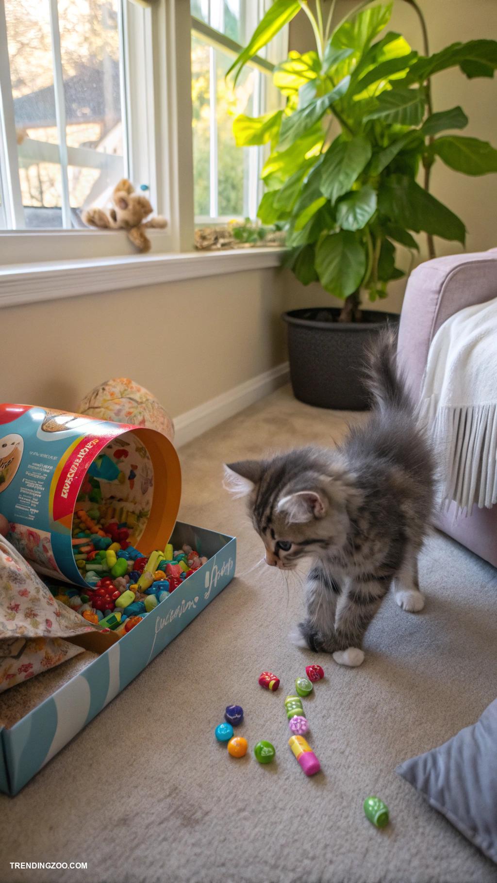 kitten set up ideas Treasure hunt with hidden treats around house
