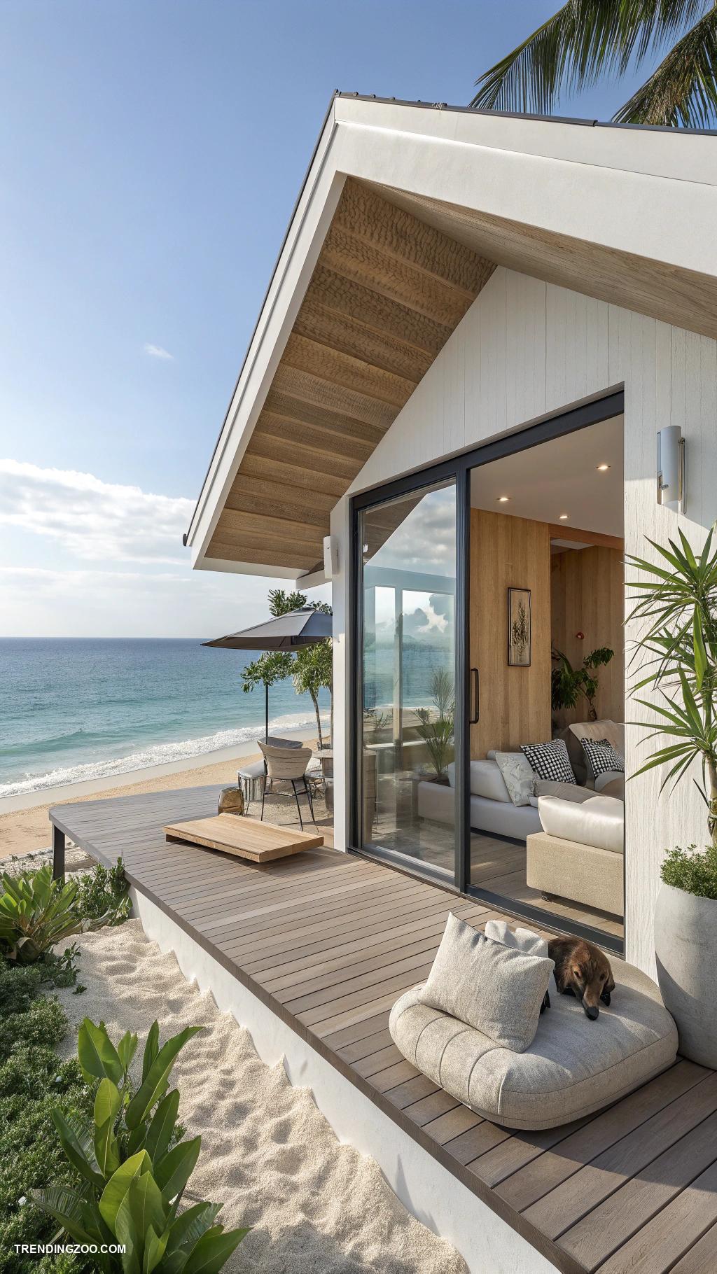 luxury dog house designs Beachfront villa with ocean view deck