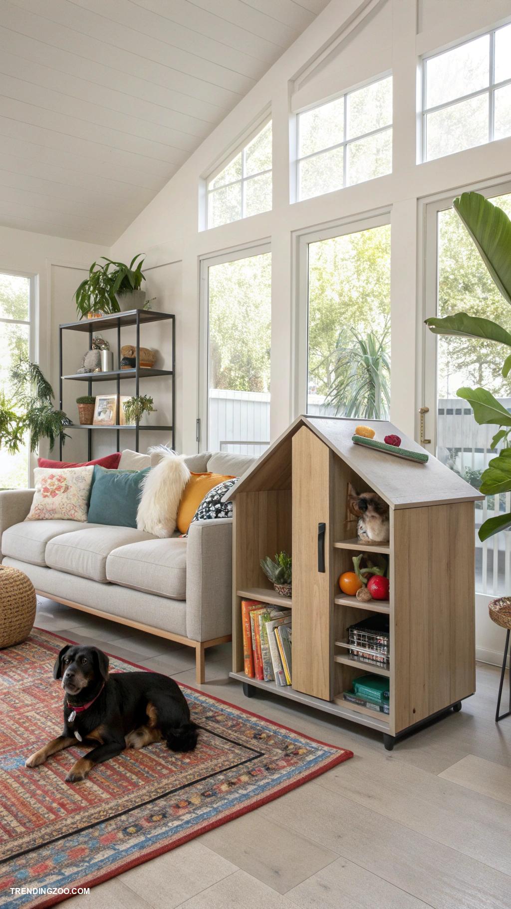 pet areas in house Modular dog houses in the living room