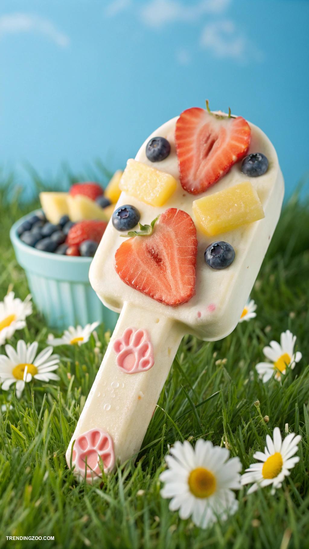 pet treat recipes Frozen Yogurt Pupsicles for Summer