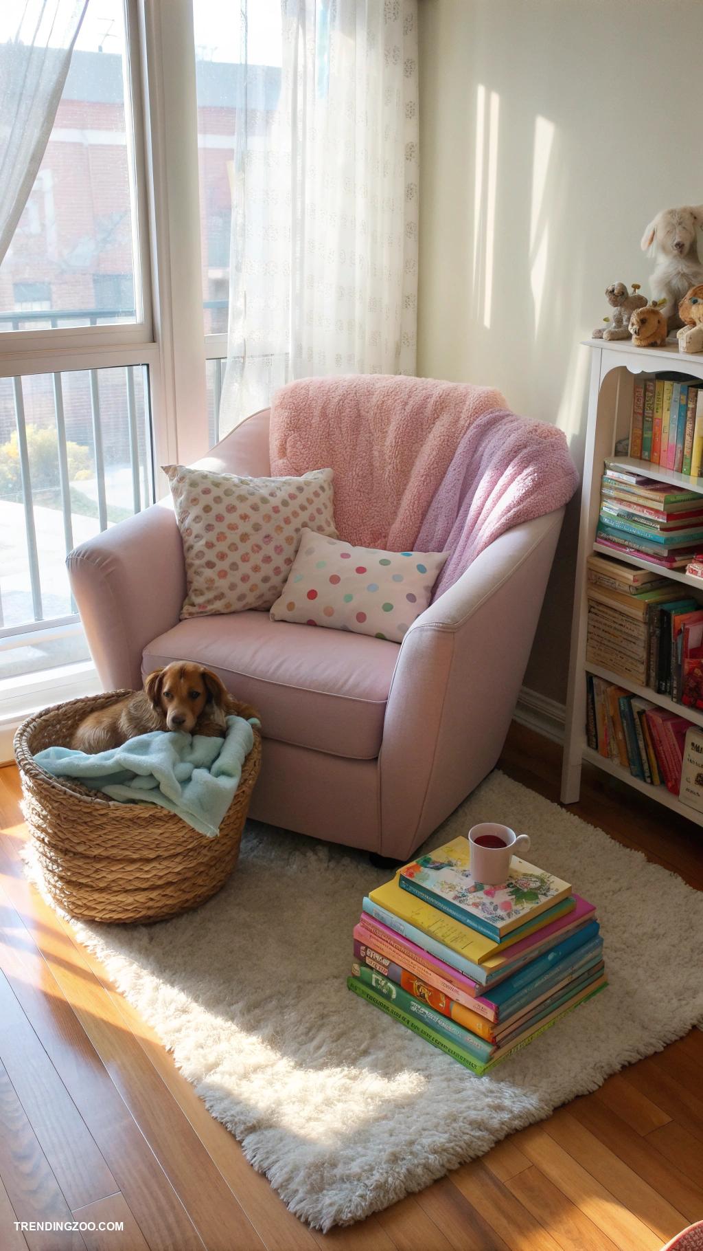 puppy room ideas Cozy reading nook for puppy cuddles