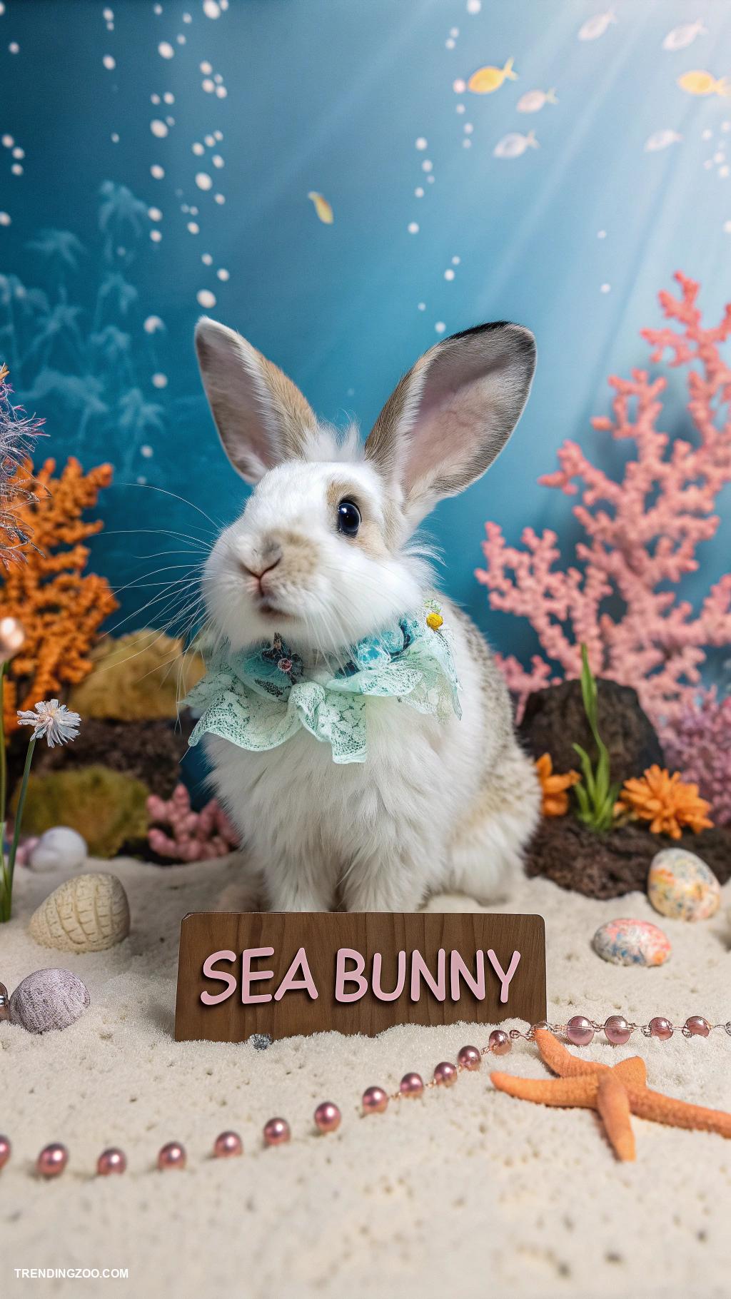 sea bunnies Customized sea bunny pet portraits for owners
