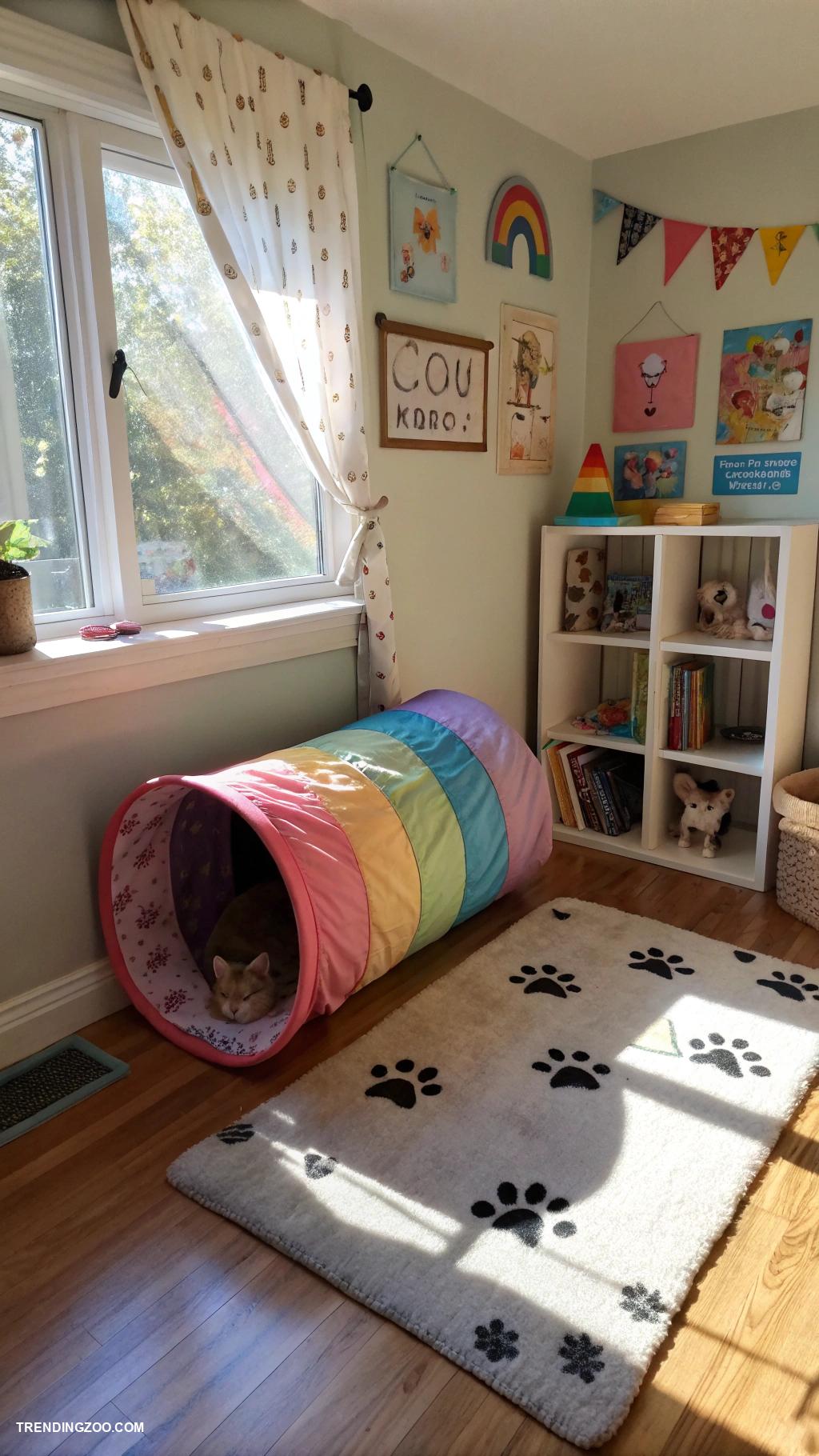 small cat friendly bedroom ideas Kitty tunnel connecting rooms