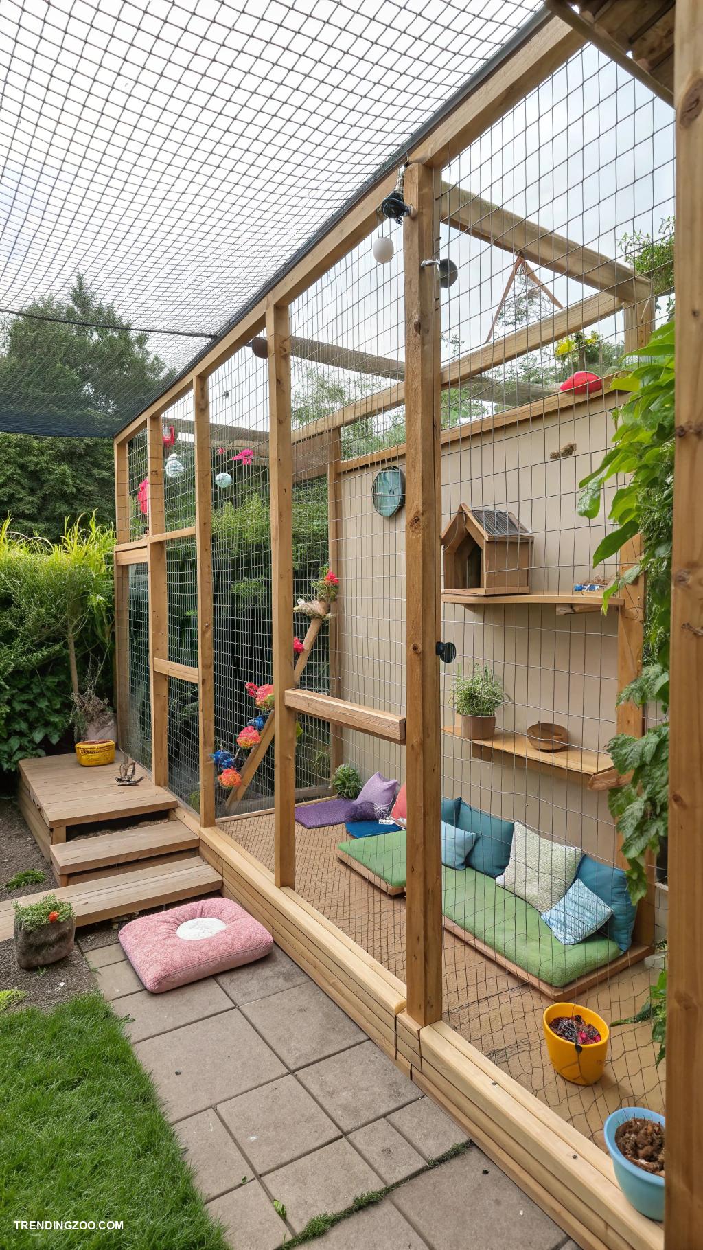 cat hotel ideas Outdoor catio with secure play area