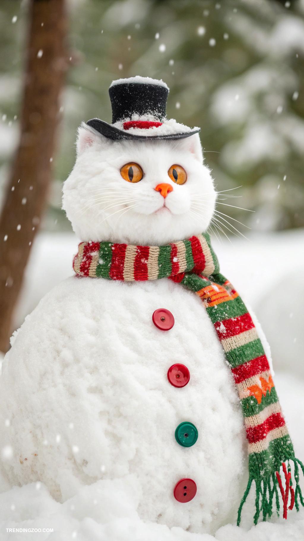 christmas cat outfits Snowman outfit with carrot nose