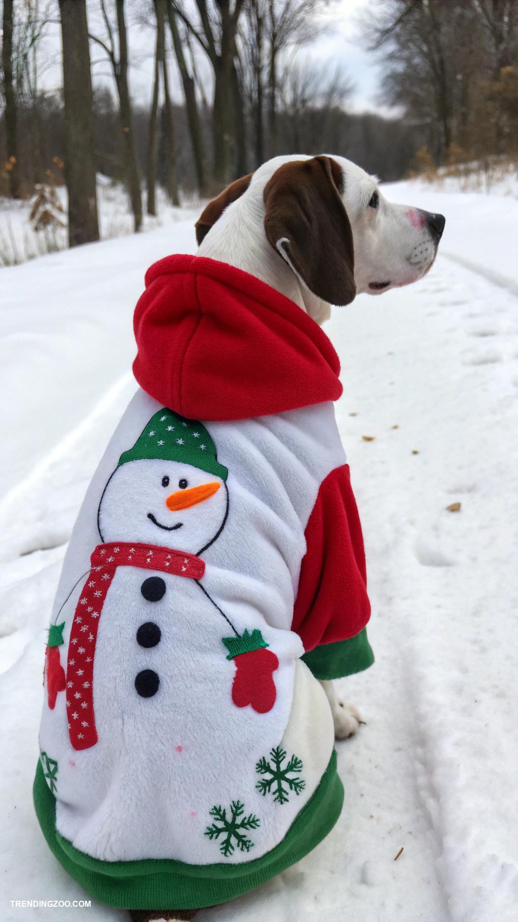 christmas dog outfits Snowman themed warm hoodie jacket