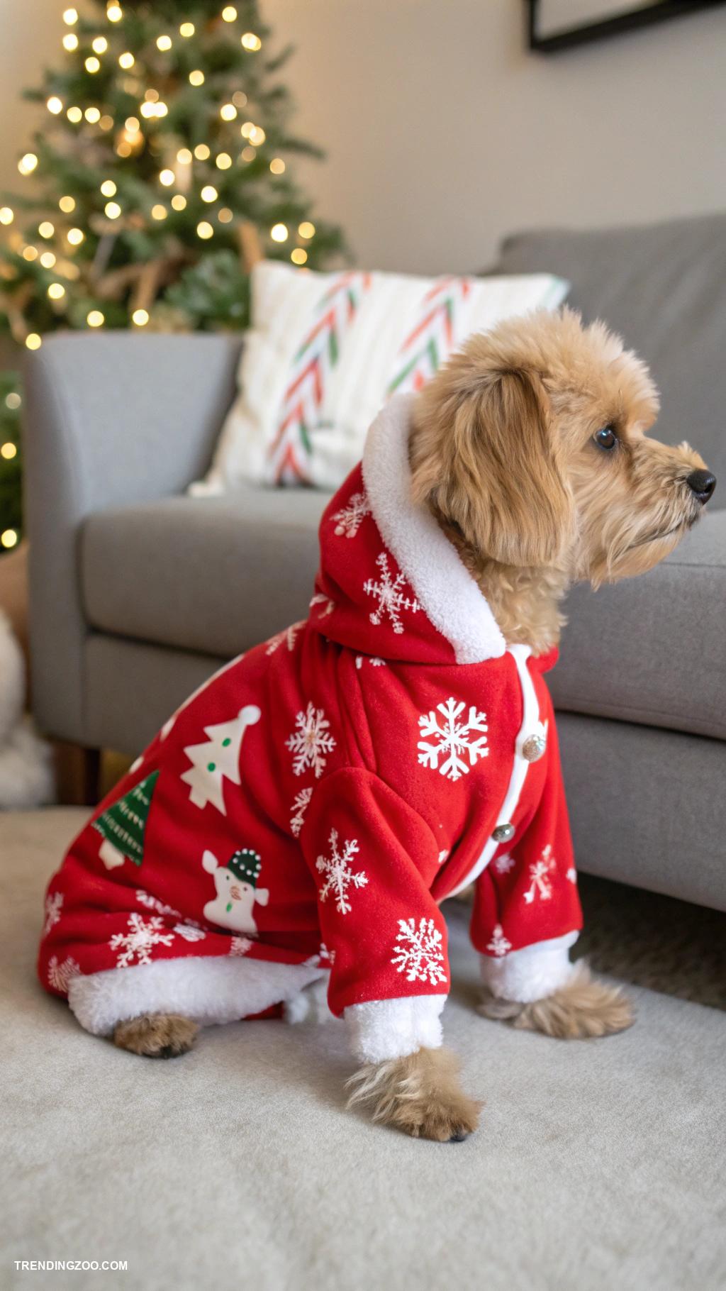 christmas puppy outfits Holiday pajama set for cozy nights