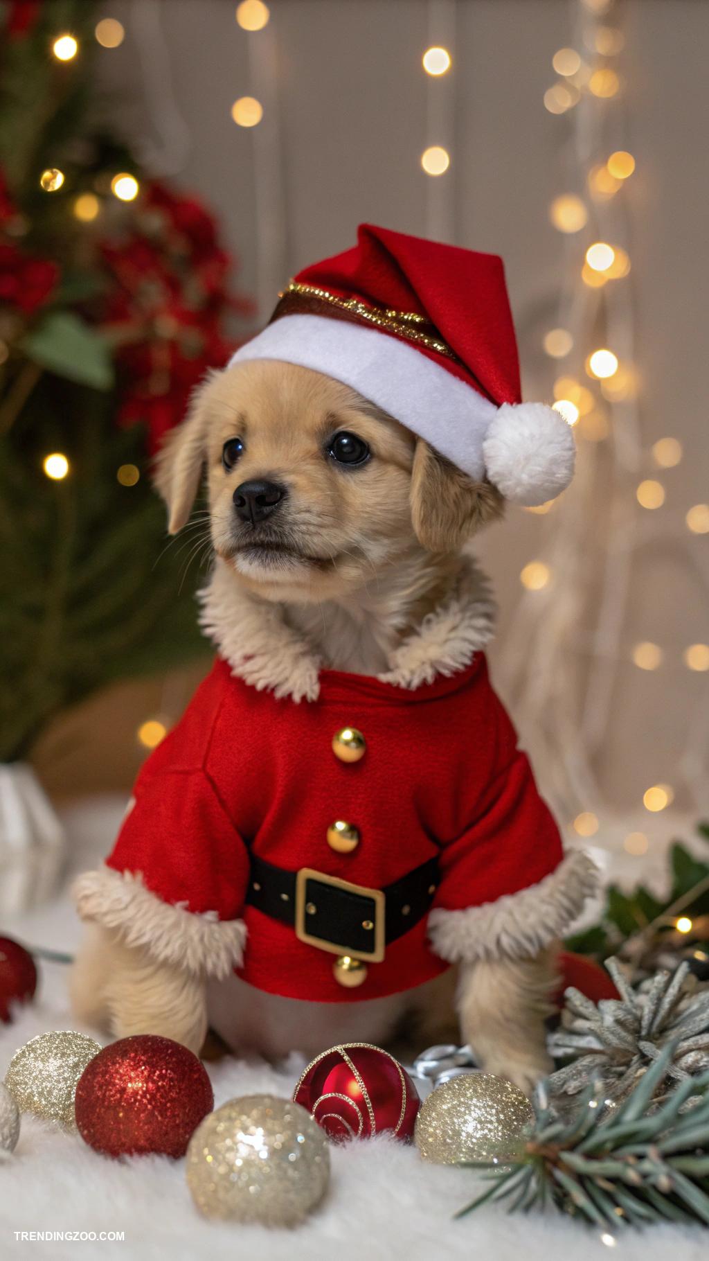 christmas puppy outfits Santa Claus costume for festive flair