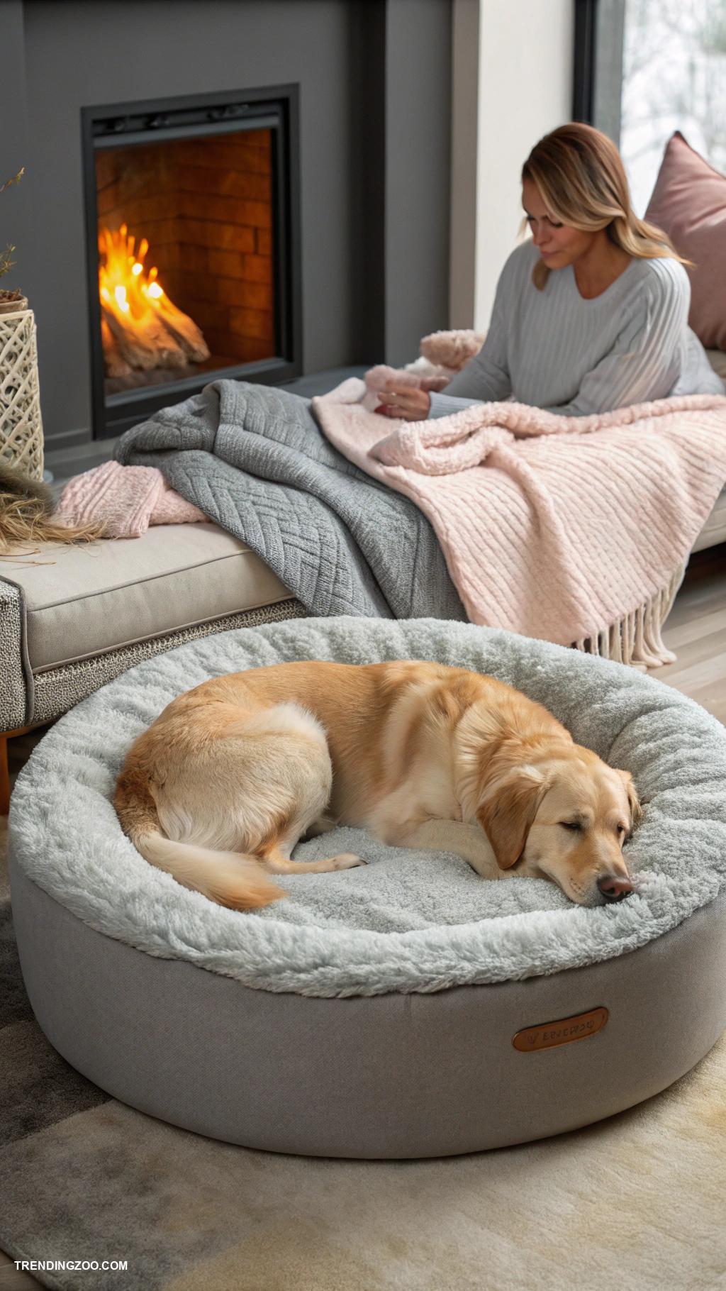 cozy winter dog beds Heated memory foam mattress