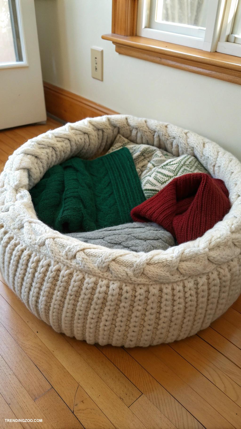 cozy winter dog beds Upcycled sweater bed design