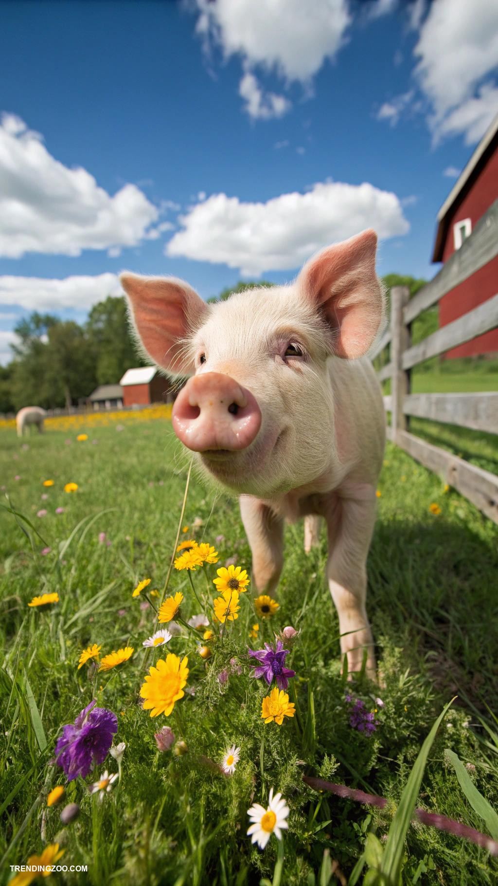 cute farm animals Charming piglets with adorable snouts