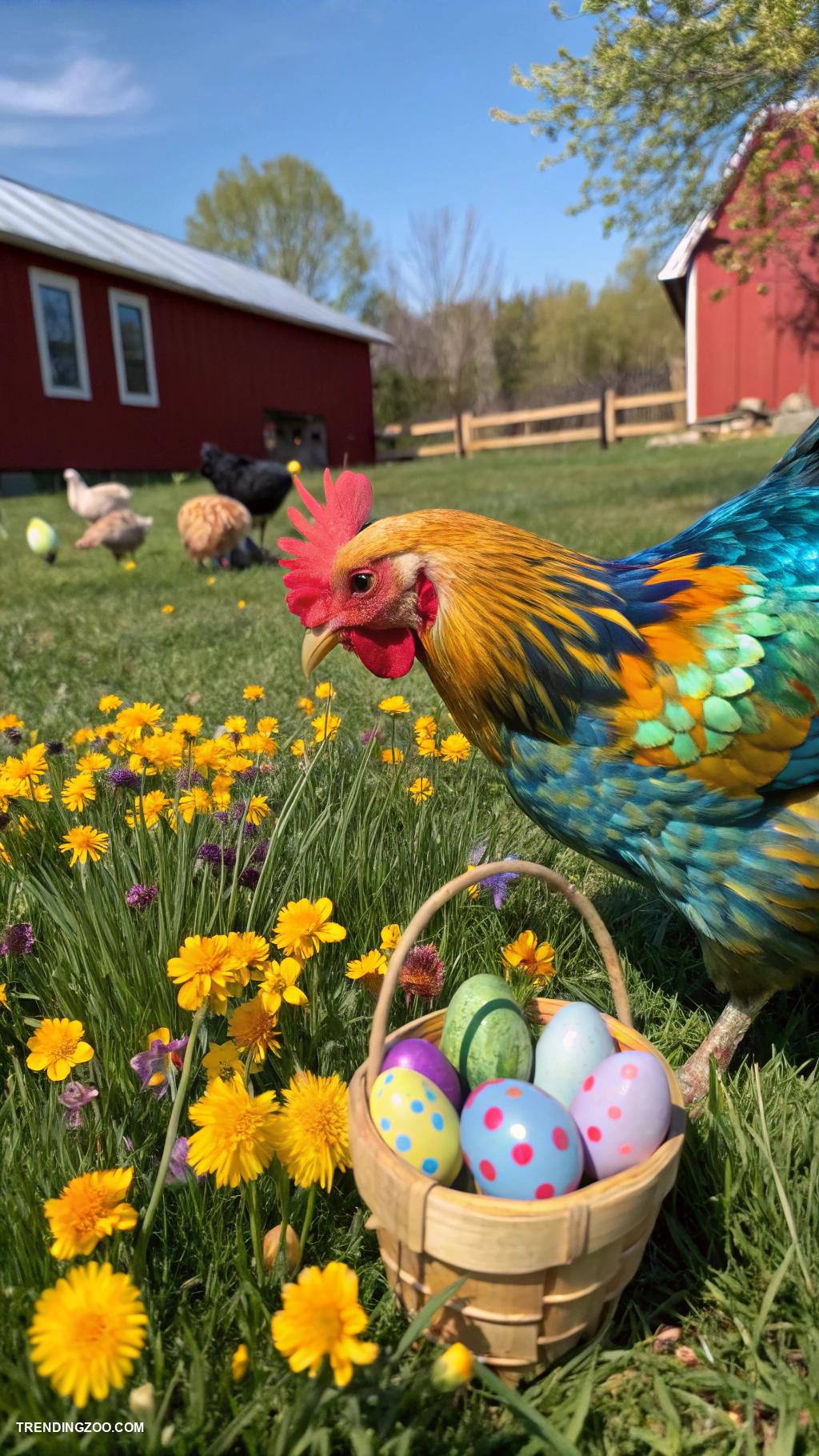 cute farm animals Colorful chickens for fun egg collection