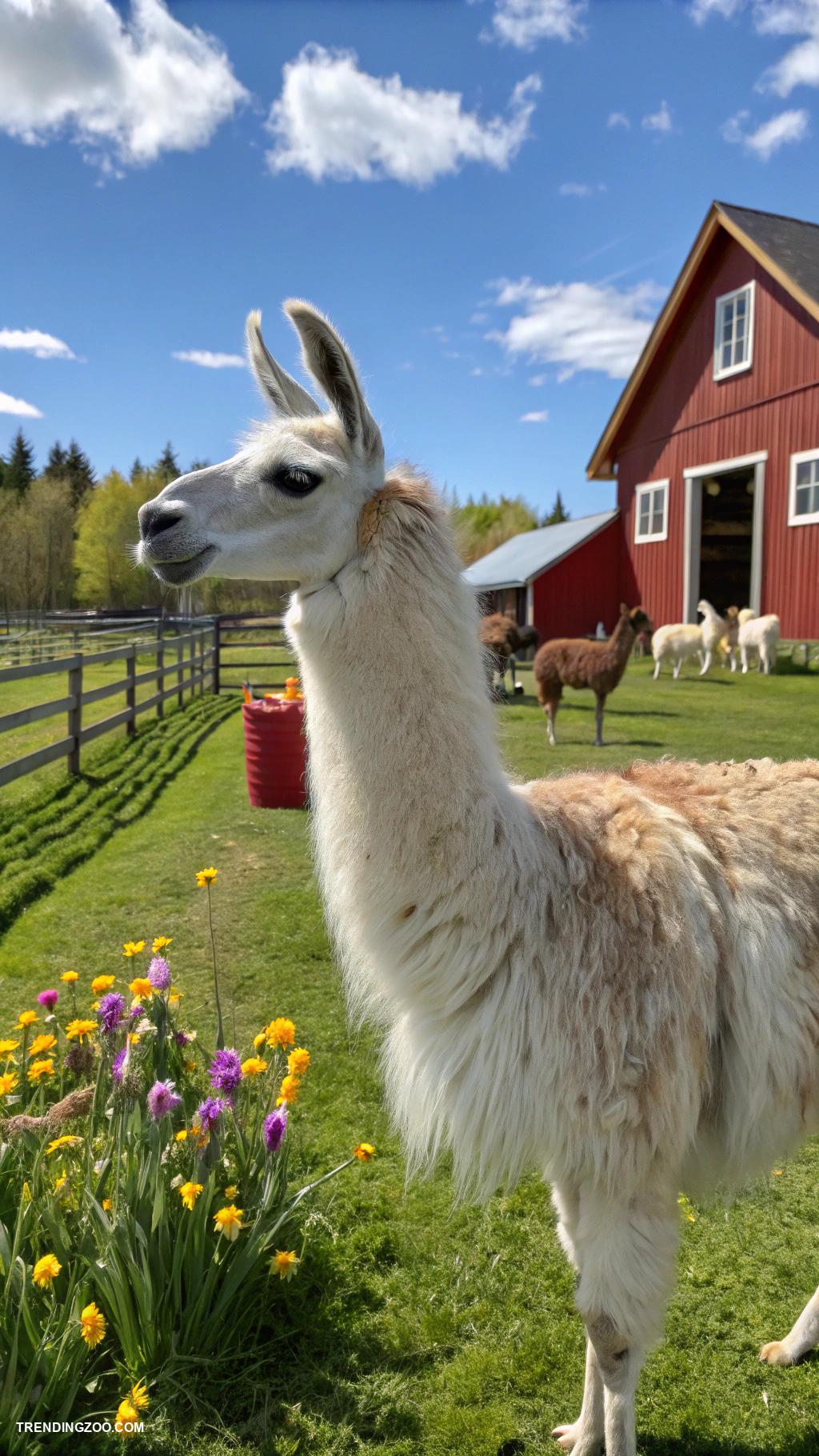 cute farm animals Gentle llamas for soothing farm visits