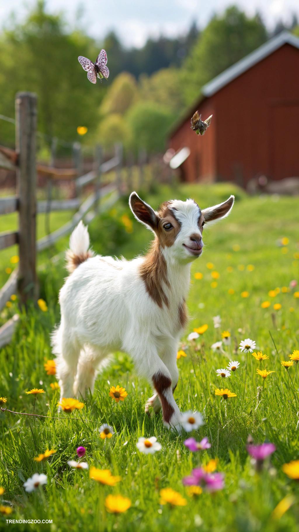 cute farm animals Miniature goats for playful companionship