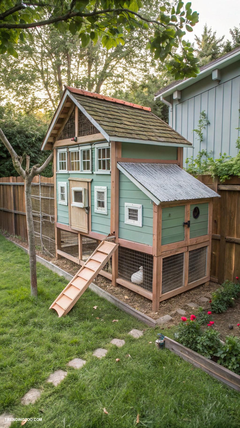 diy chicken pen ideas Multi level coop with nesting boxes