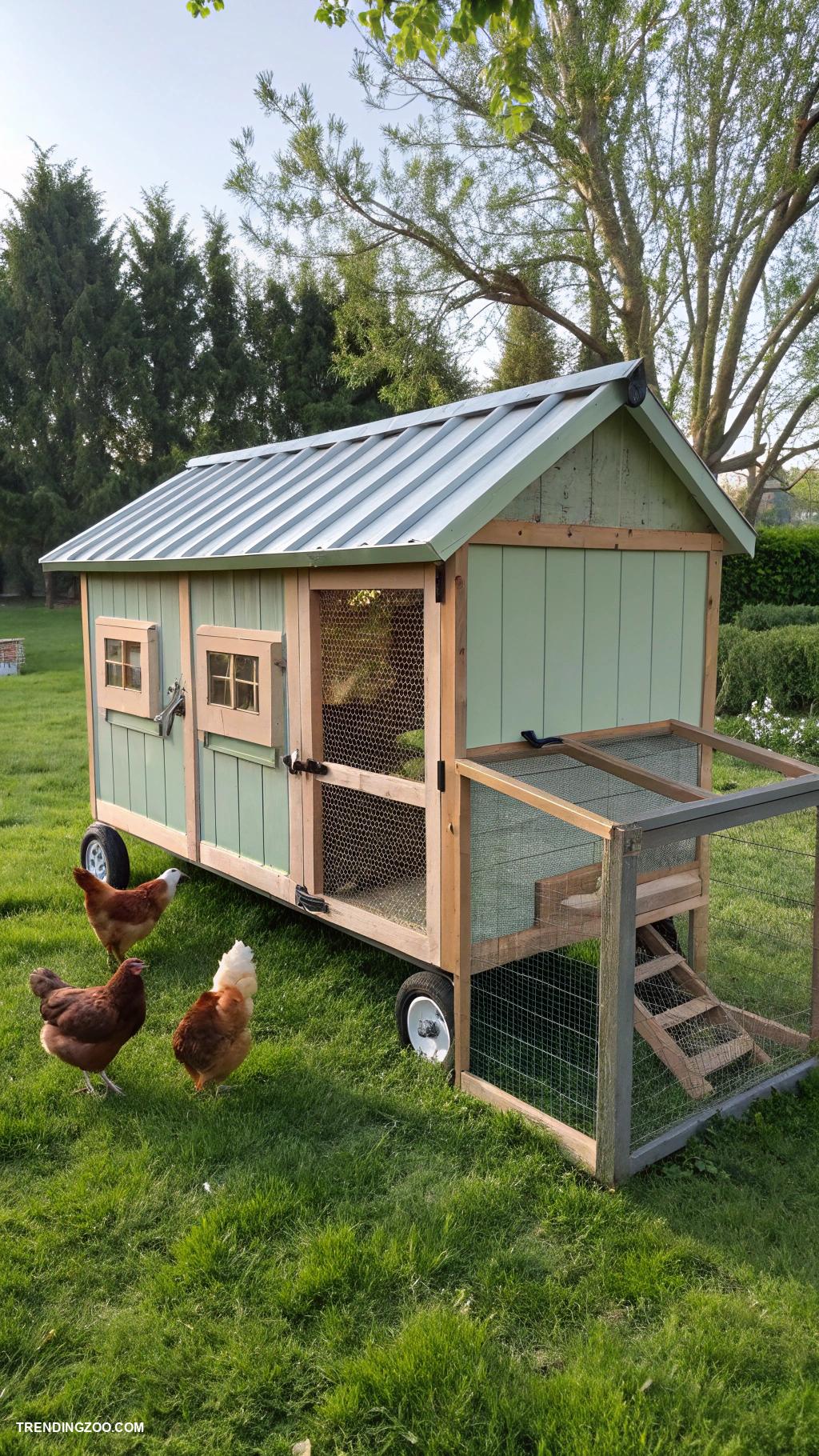 diy chicken pen ideas Portable chicken tractor on wheels