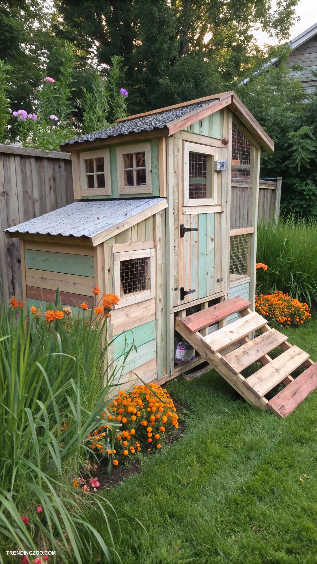 diy chicken pen ideas Repurposed pallets for a rustic coop