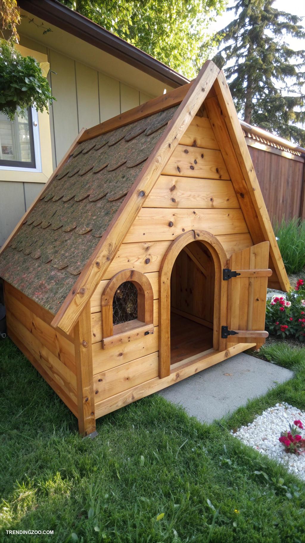 diy insulated cat house Wooden insulated cabin with a slanted roof