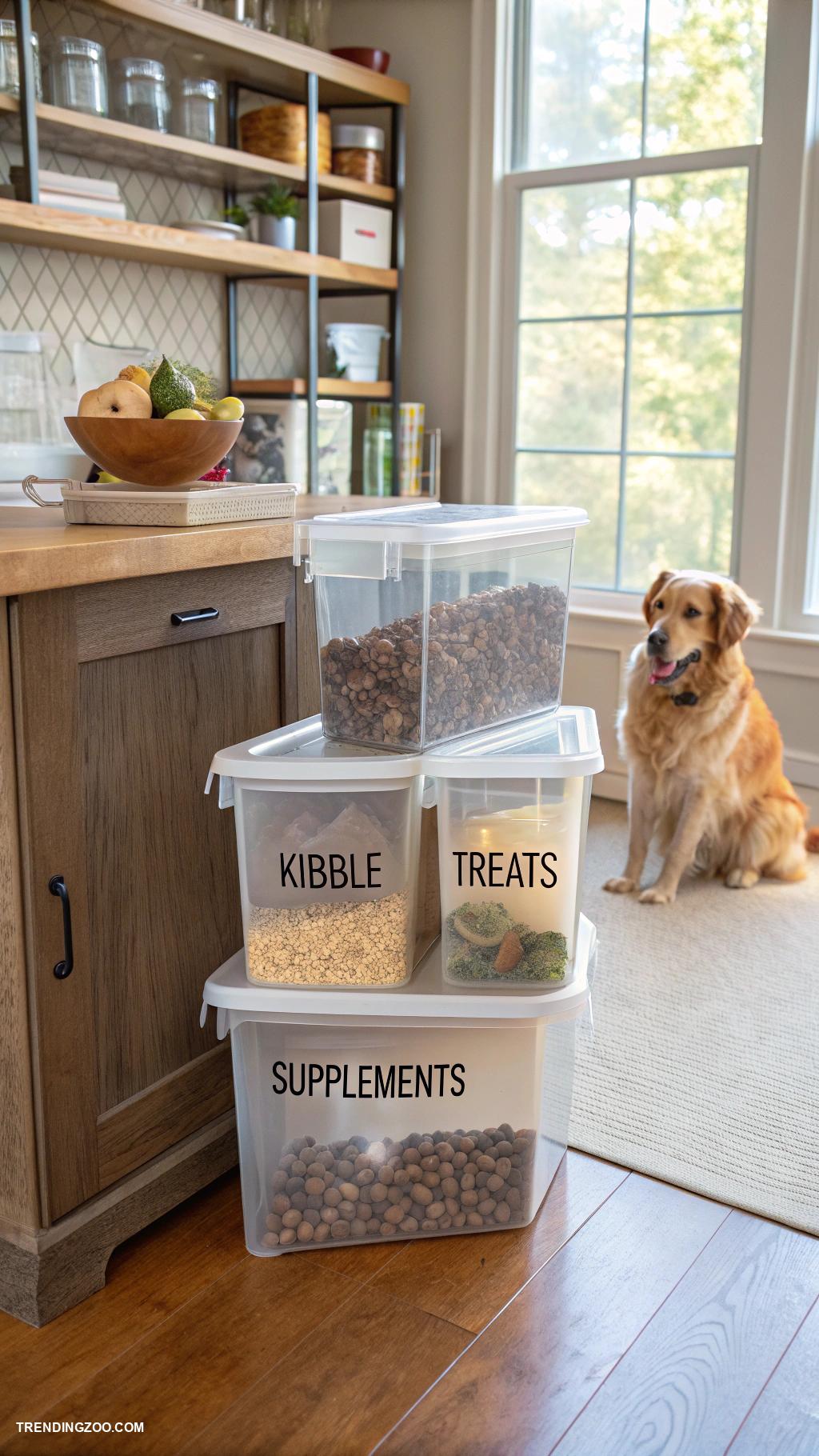 dog food storage ideas Invest in stackable storage bins