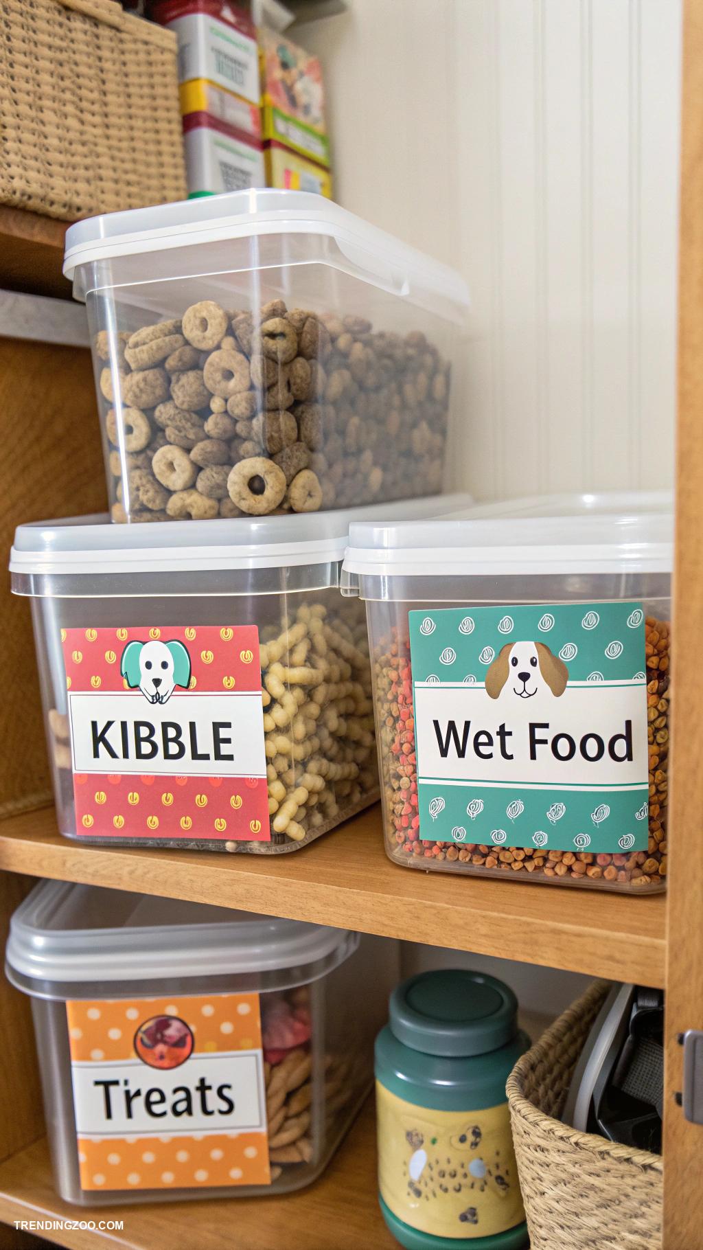 dog food storage ideas Label containers for easy identification