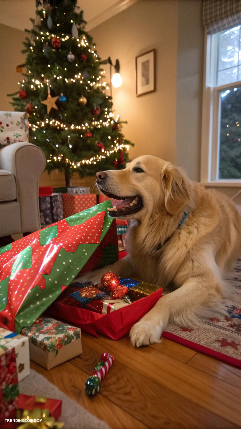golden retriever christmas Christmas morning golden retriever surprise