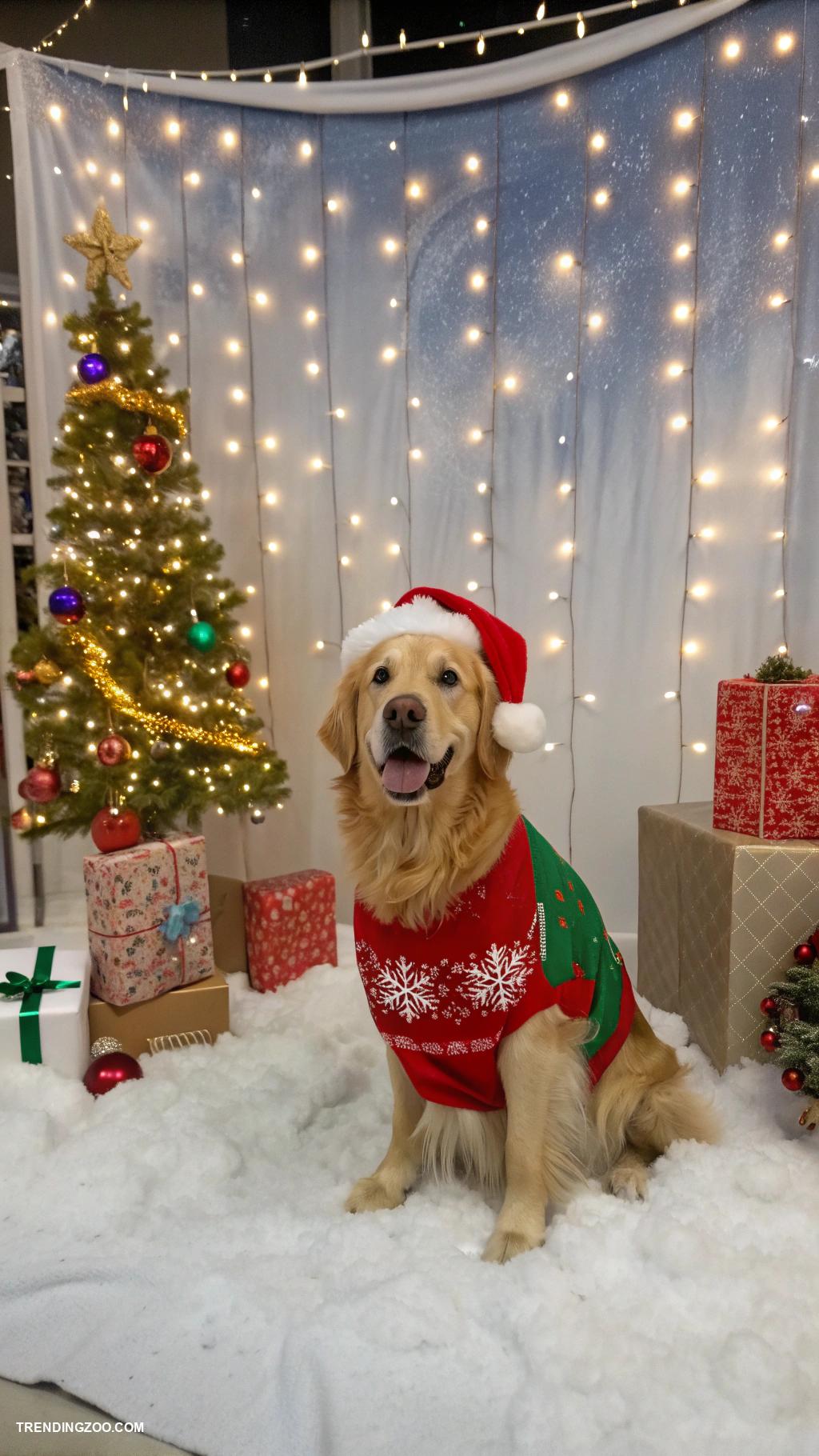 golden retriever christmas Golden retriever holiday photo booth setup