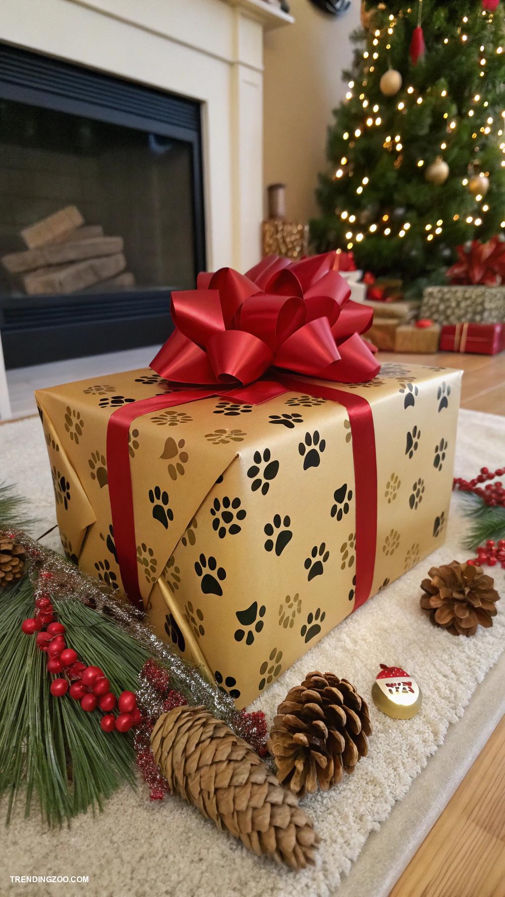 golden retriever christmas Golden retriever paw print gift wrapping ideas