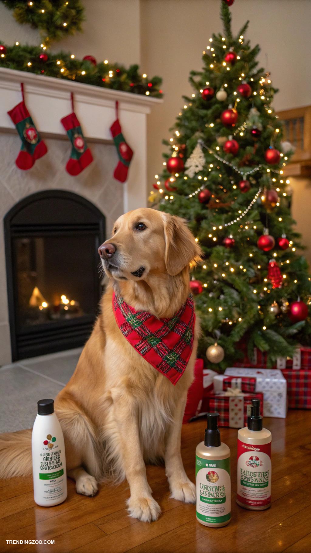 golden retriever christmas Holiday grooming tips for golden retrievers