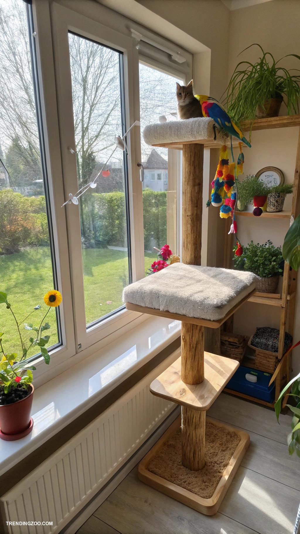 indoor cat playground ideas Window perch for birdwatching
