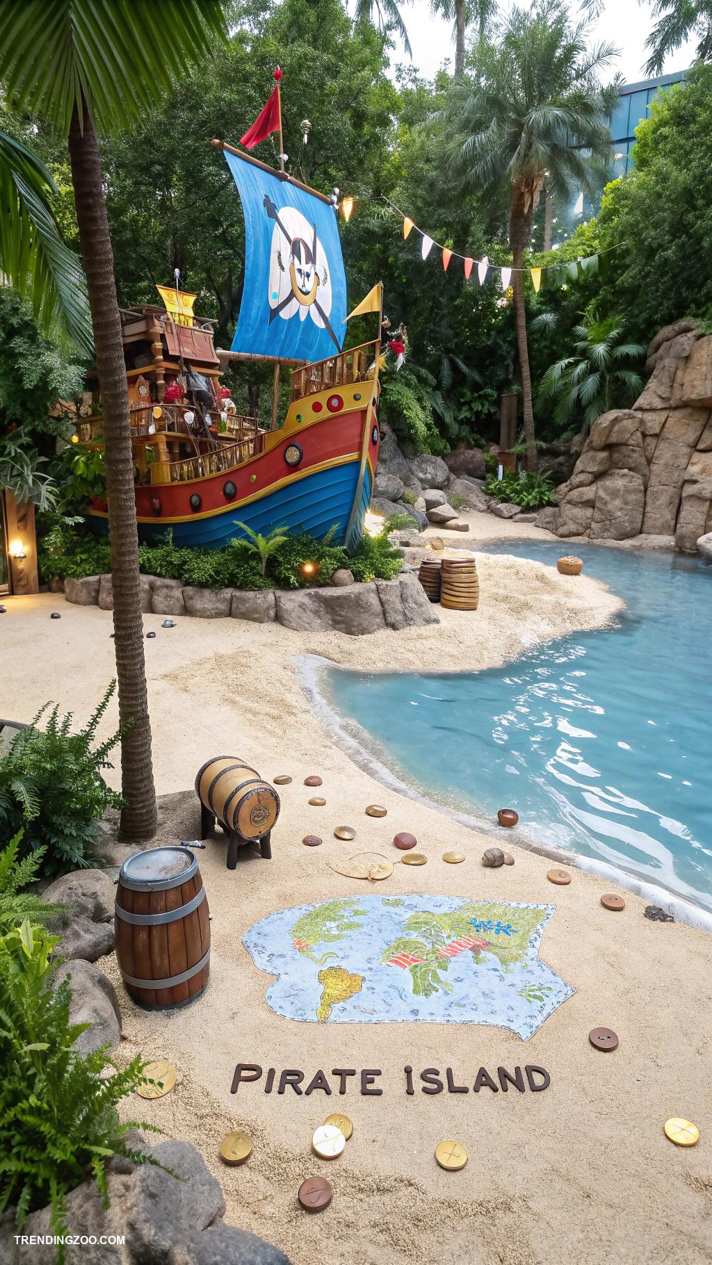 turtle terrarium ideas Themed pirate island with miniature ship