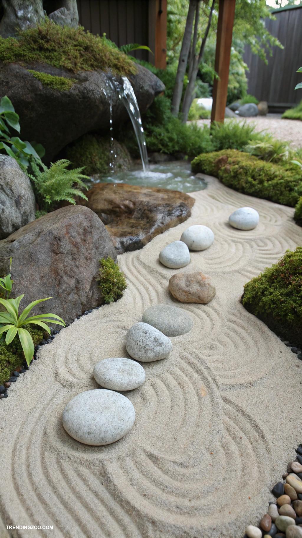 turtle terrarium ideas Zen garden with sand and stones