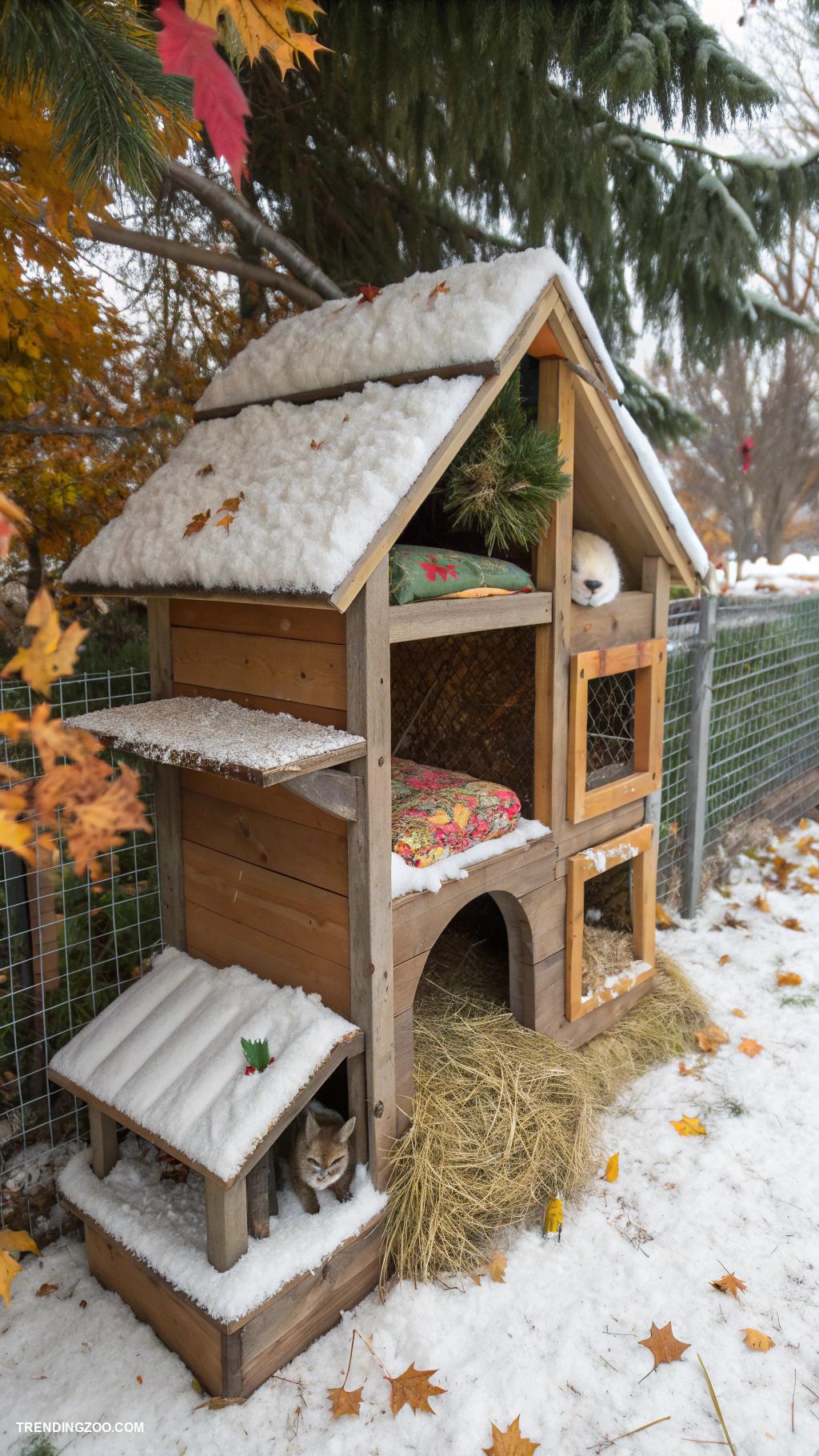 winter cat shelter ideas Multi level shelters for climbing and hiding