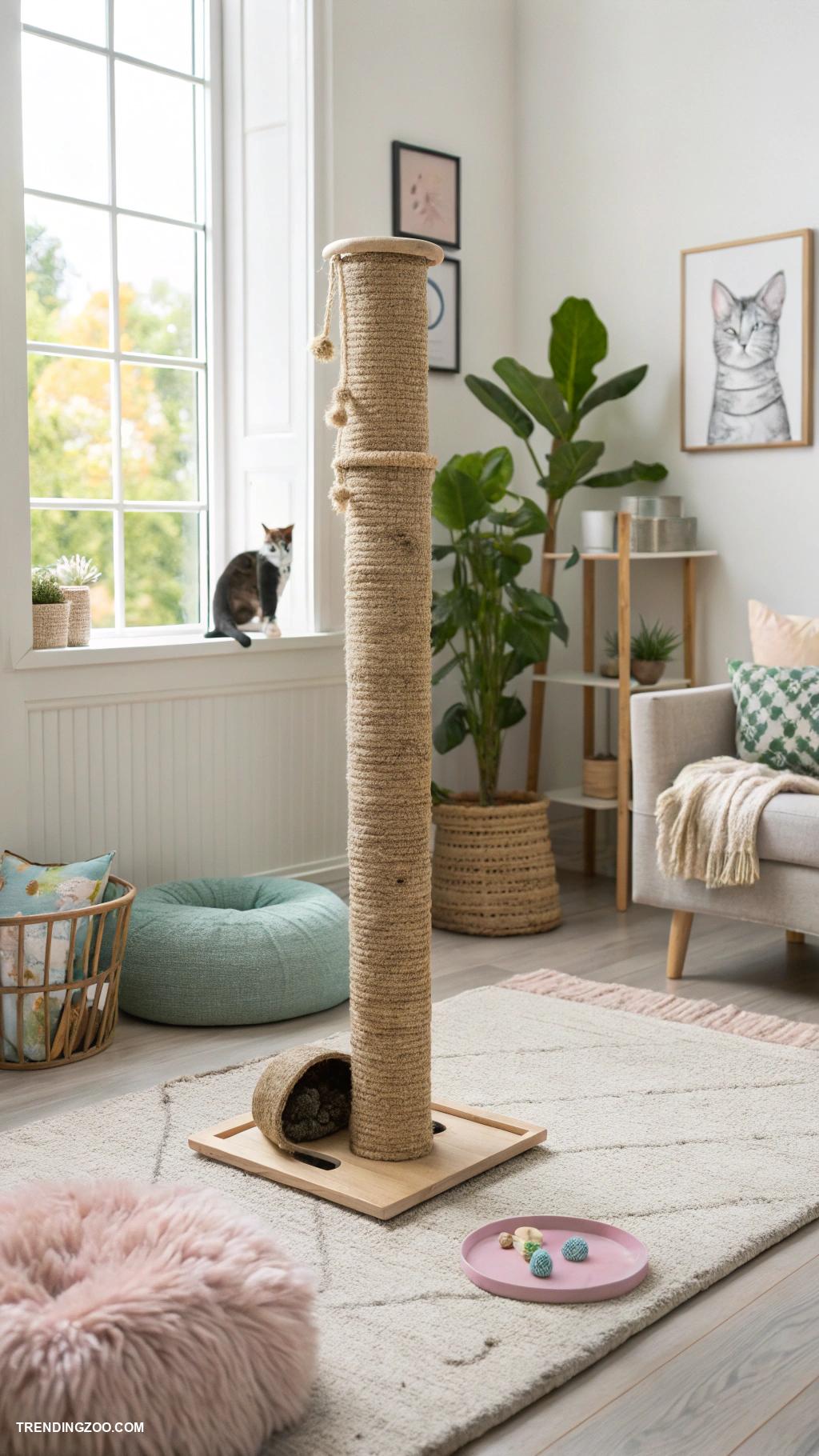cat living room ideas Dedicated space for scratching posts