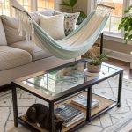 cat living room ideas Hammock under coffee table for lounging