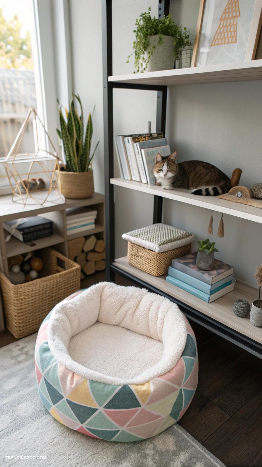 cat living room ideas Stylish cat bed on a shelf