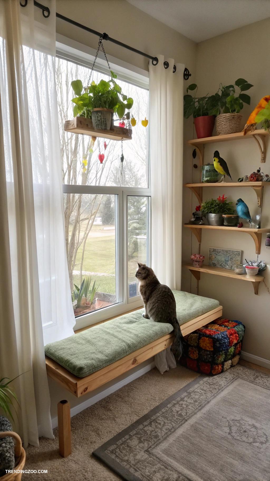 cat living room ideas Window perch for bird watching