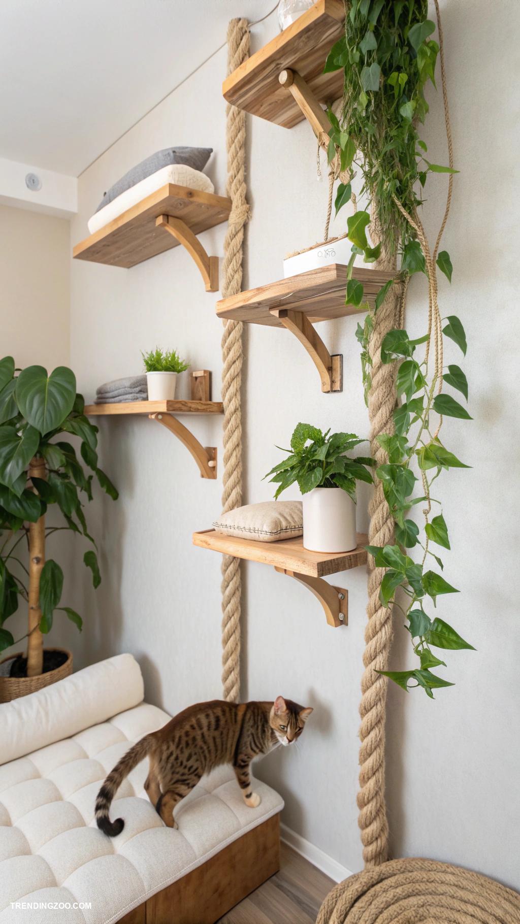 cat living space ideas Wall shelves for climbing adventures
