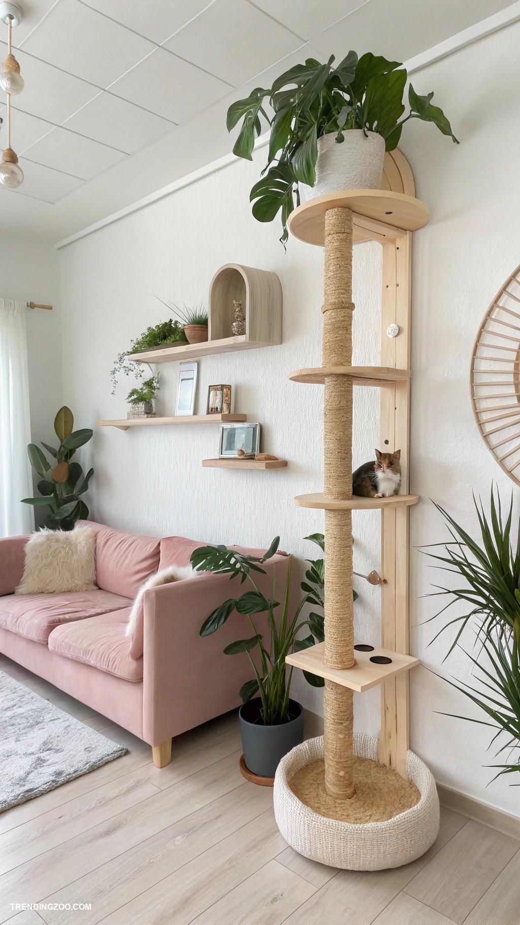 cat wall ideas Cat trees integrated into wall design