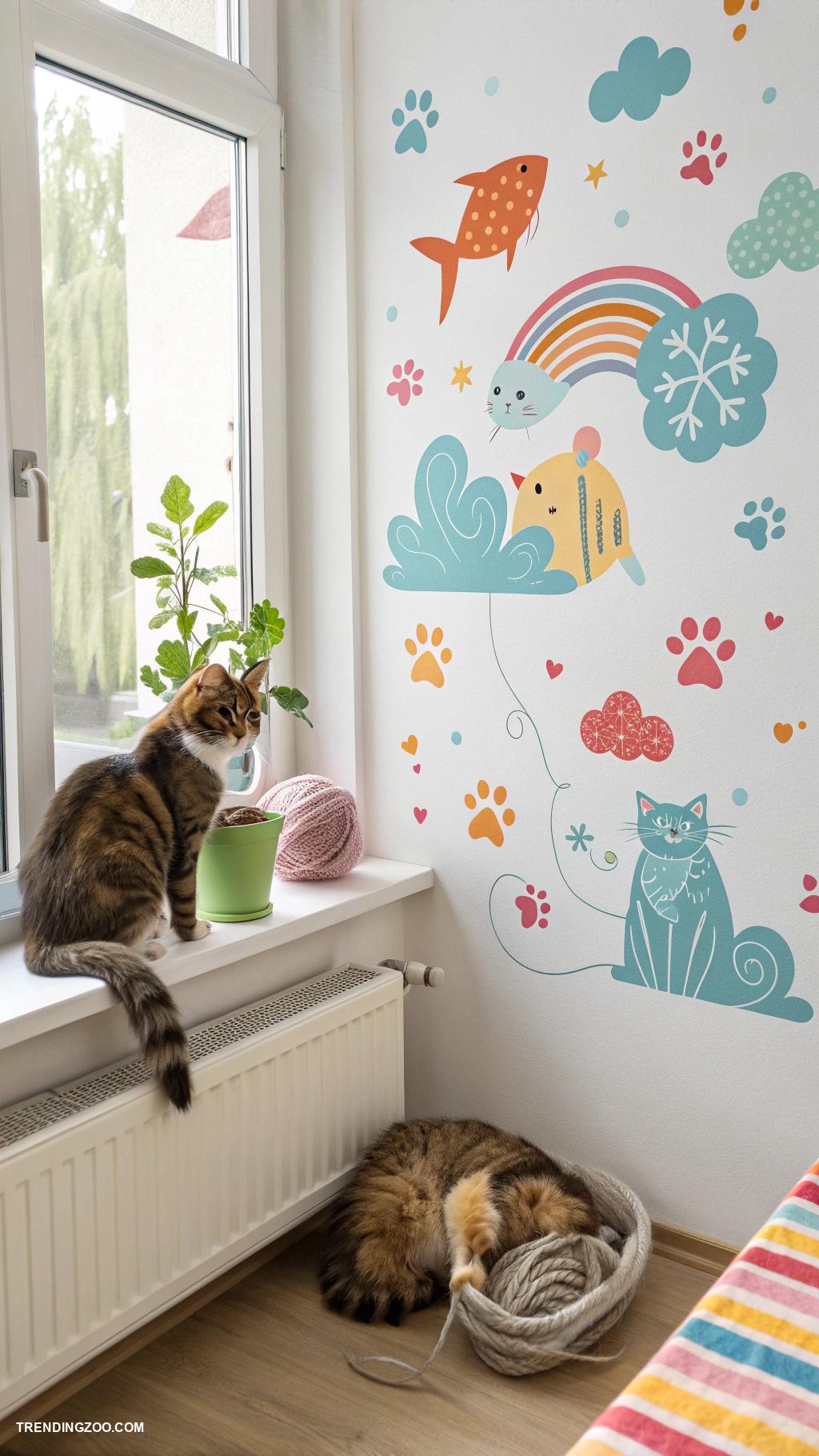cat wall ideas Themed wall decals for added fun