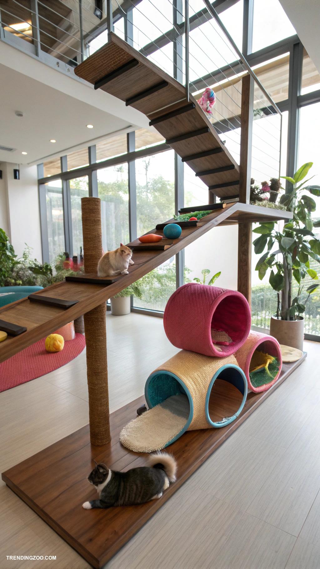 cat wall playground Interactive catwalks with tunnels