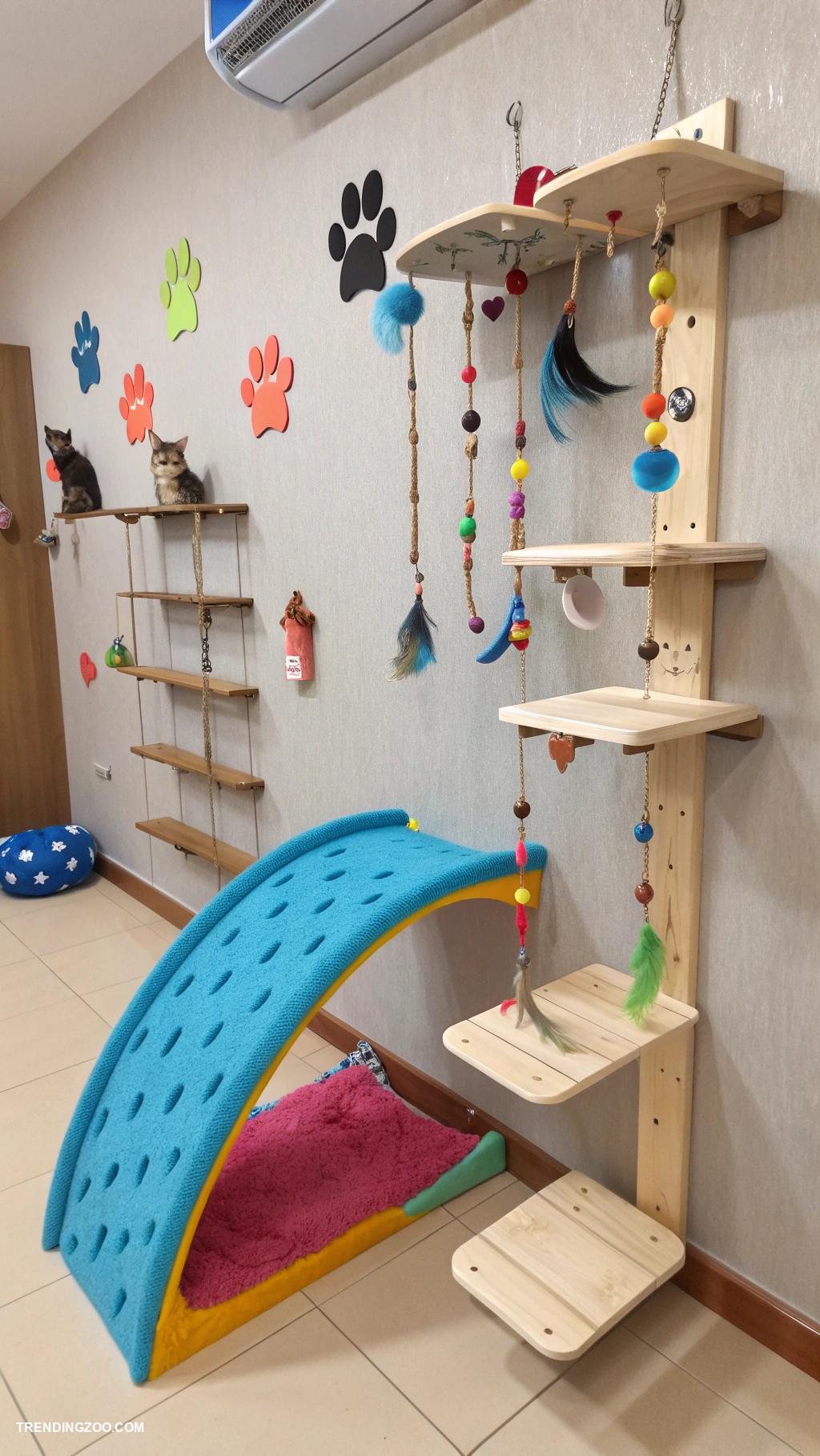 cat wall playground Playful wall mounted toys
