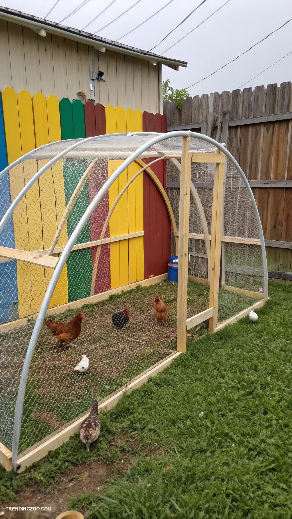cheap chicken run ideas Design a simple hoop coop structure