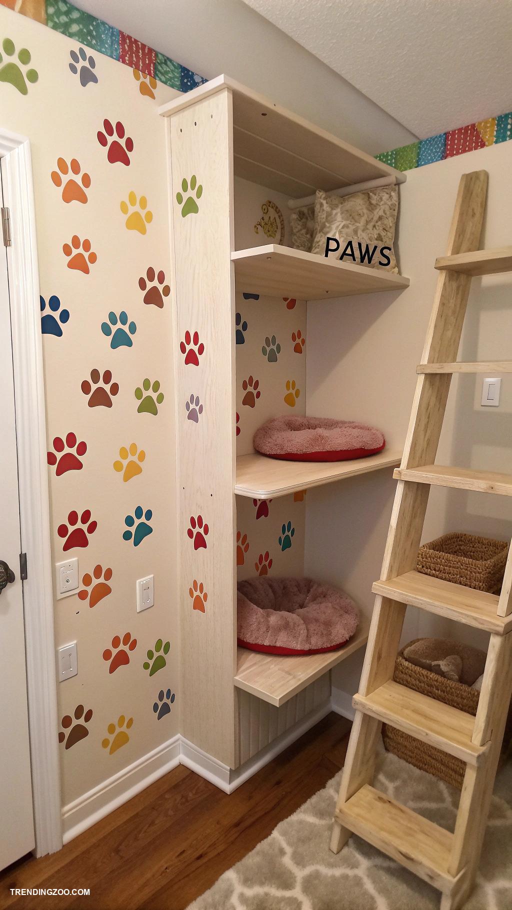 convert closet to cat room Add shelves for climbing and resting spots
