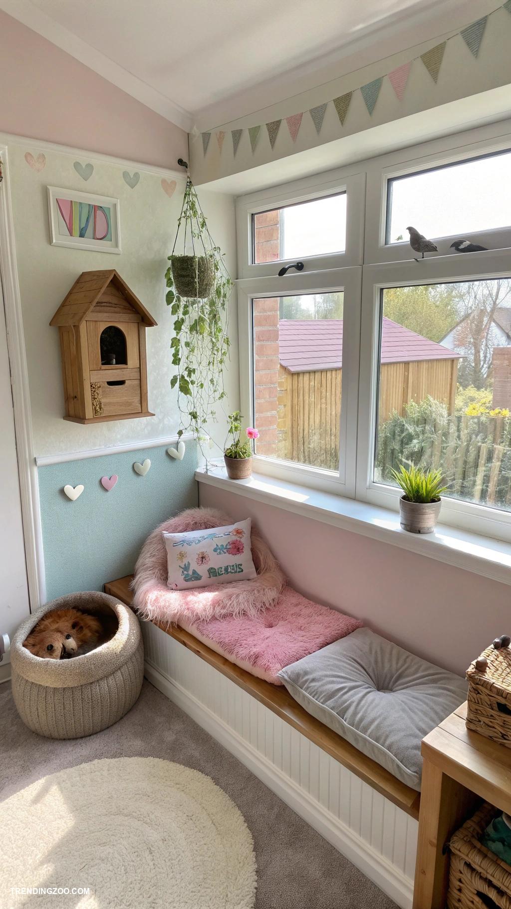 convert closet to cat room Create a window perch for birdwatching