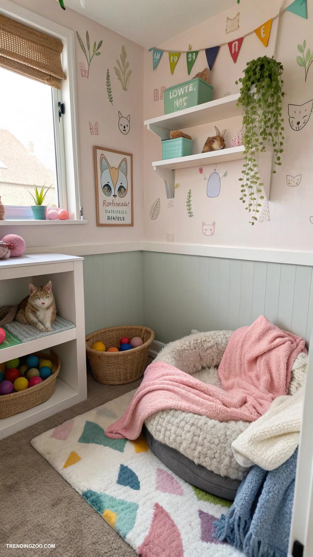 convert closet to cat room Incorporate cozy bedding and blankets