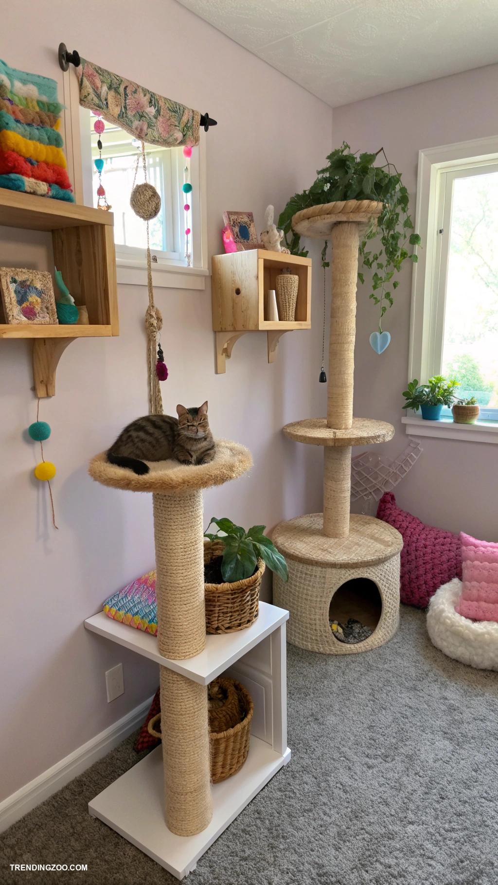 convert closet to cat room Install cat trees for vertical fun