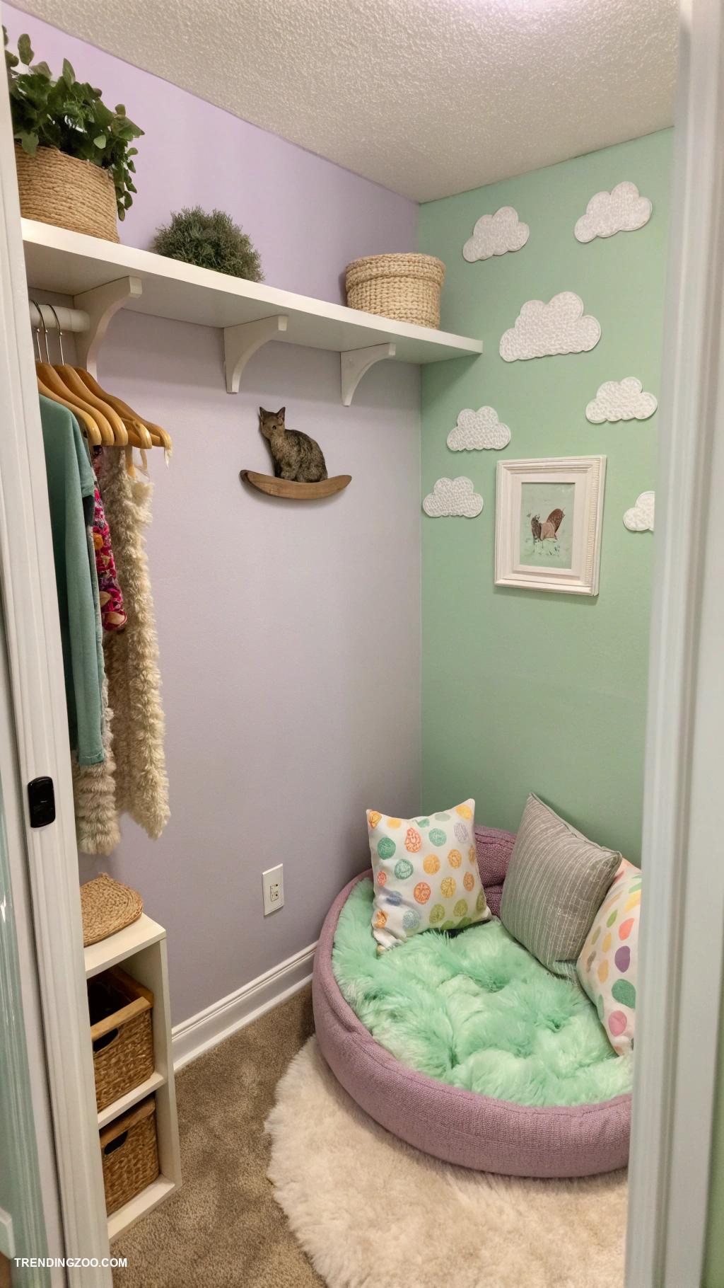convert closet to cat room Paint walls in soft inviting colors