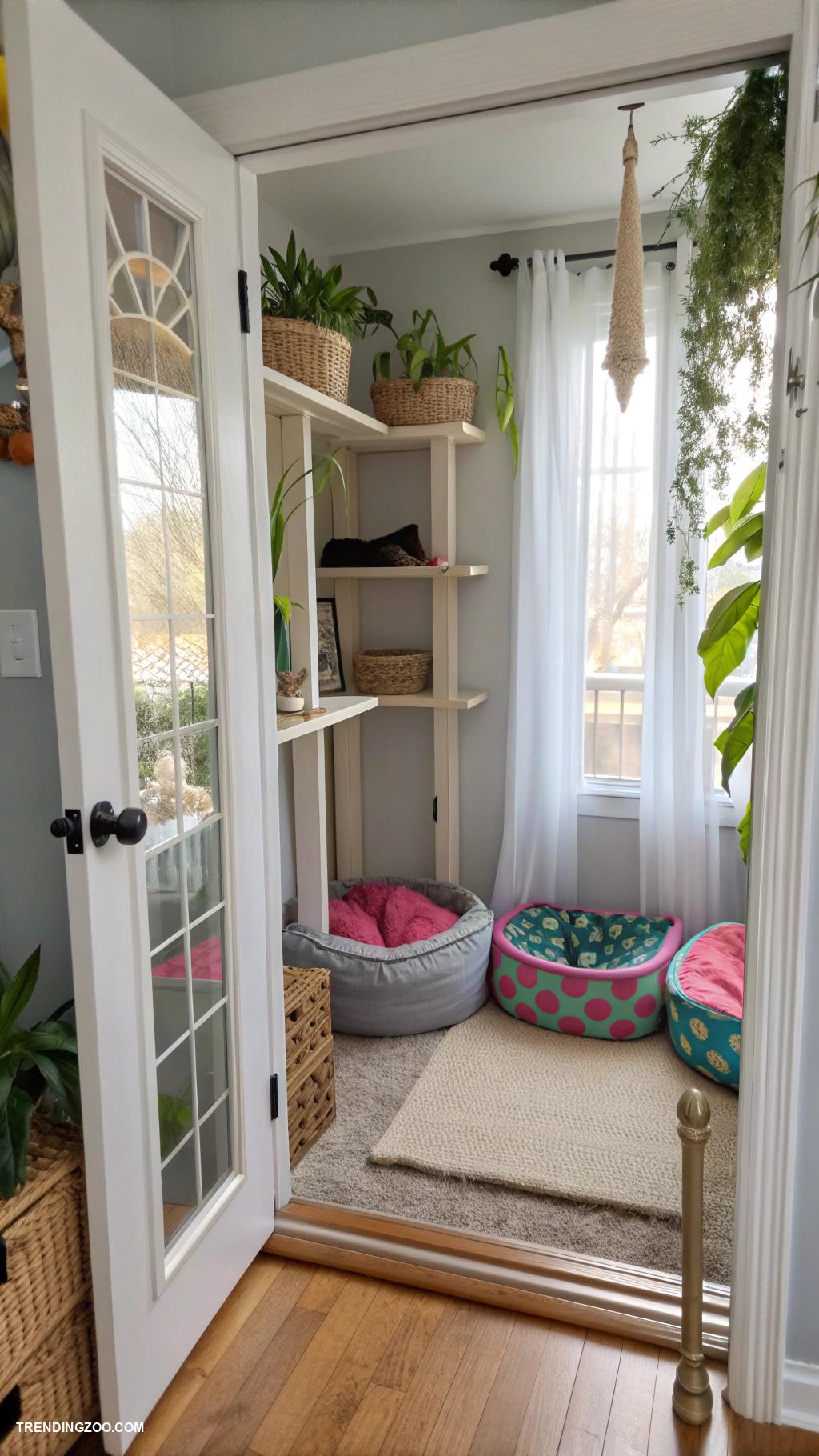 convert closet to cat room Use secure doors for easy pet access