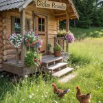 cottagecore chicken coop Cozy log cabin coop with porch
