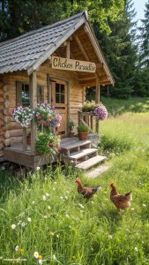 cottagecore chicken coop Cozy log cabin coop with porch
